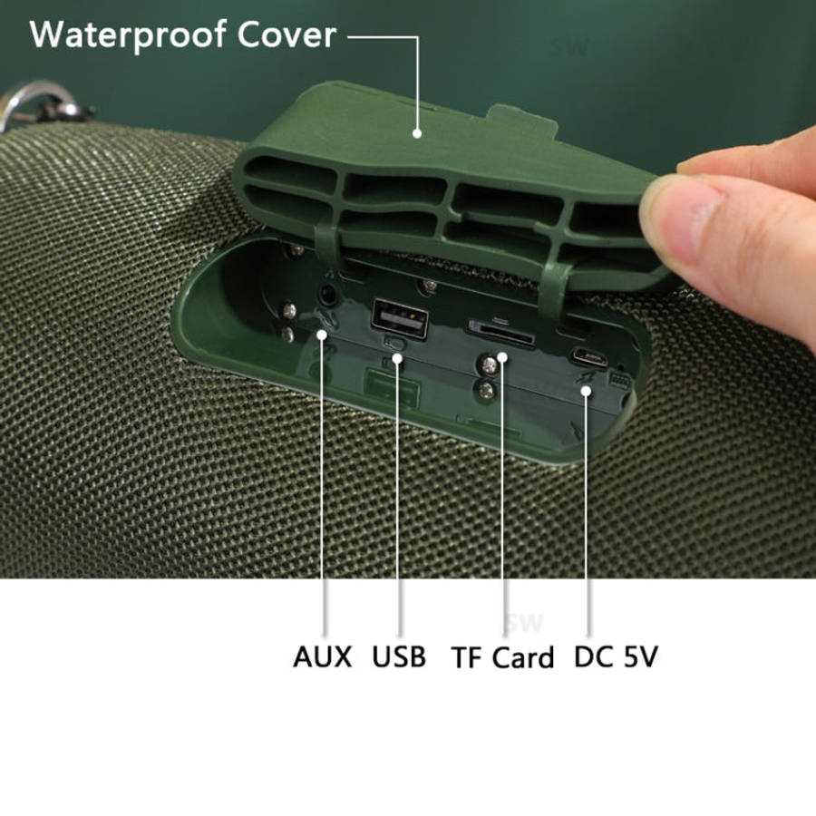 T&G TG187 Portable Waterproof Wireless Bass Surround Bluetooth Speaker with Shoulder Strap, Suppo...