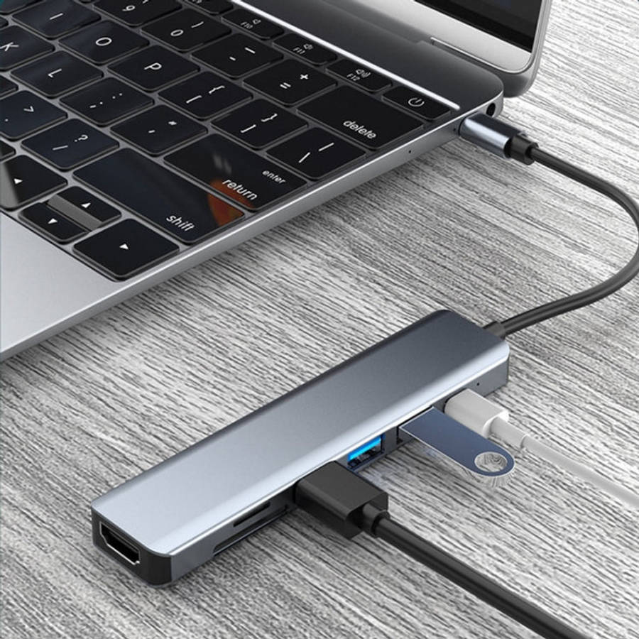 7 In 1 HDMI+SD/TF+USB2.0x2+USB3.0+PD to Type-C HUB Docking Station, 7 In 1 Station