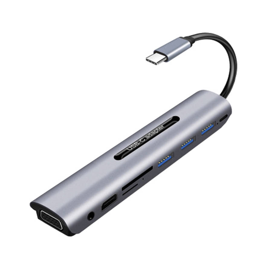 V161B 9-in-1 Type-C to HD / VGA / USB3.0 / SD / 3.5mm Audio / TF Card Reader HUB, V161B