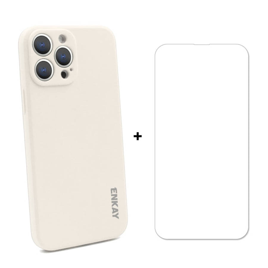 Hat-Prince ENKAY Liquid Silicone Shockproof Protective Case Drop Protection Cover + 9H Tempered G...