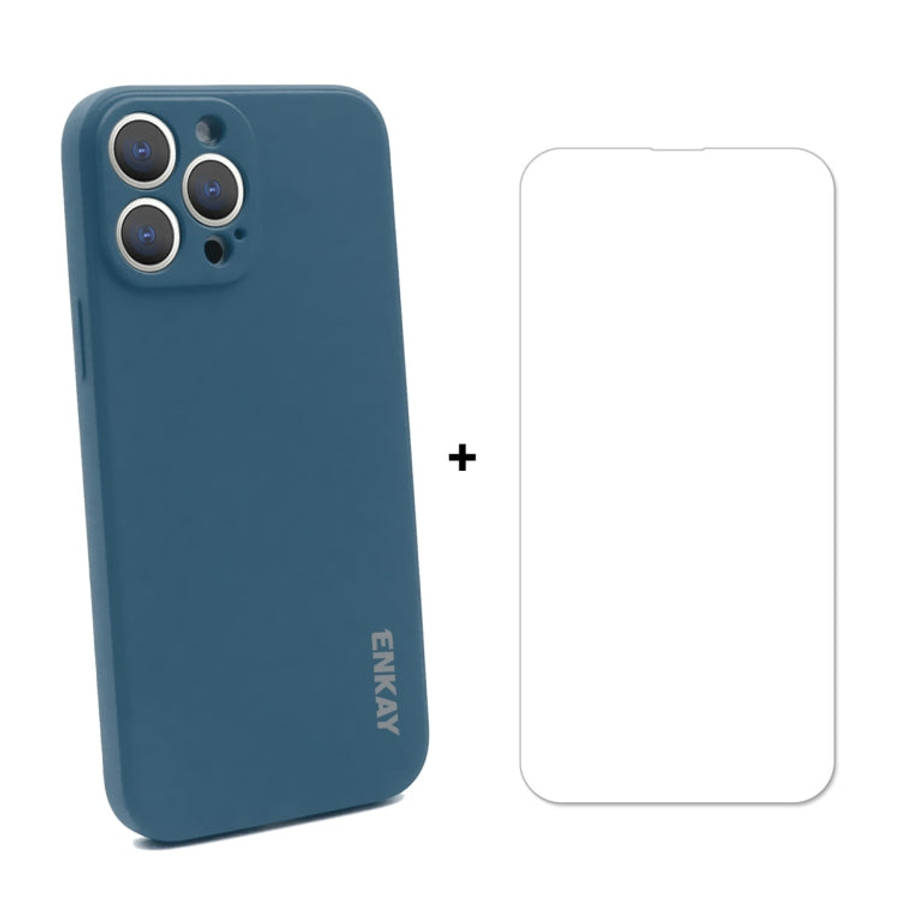 Hat-Prince ENKAY Liquid Silicone Shockproof Protective Case Drop Protection Cover + 9H Tempered G...