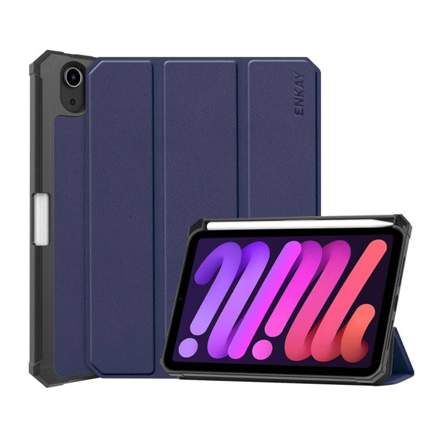 ENKAY Custer Texture Horizontal Flip PU+TPU Leather Case with Three-folding Holder & Sleep / Wake...