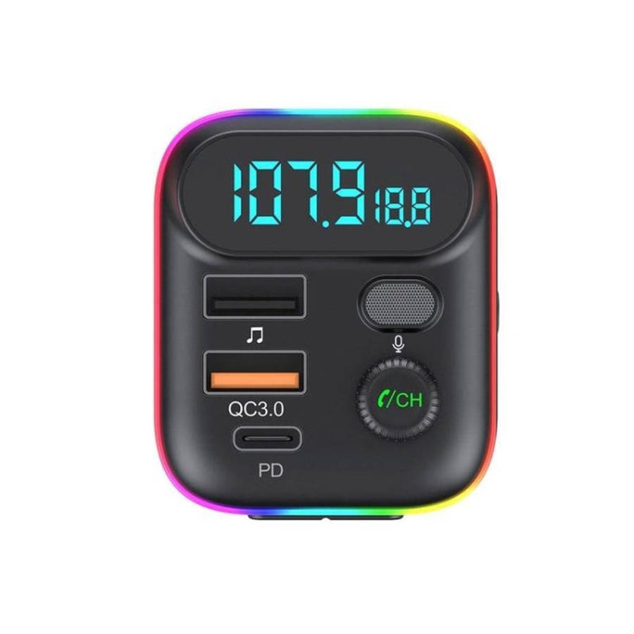 T70 Car MP3 Player FM Transmitter with Bluetooth USB Car Mobile Charger QC3.0 Quick Charge U Disk...