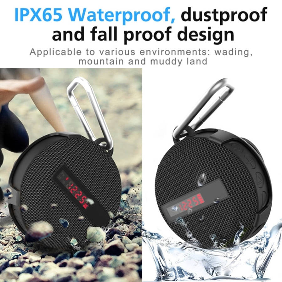 BT368 LED Digital Display Bluetooth Speaker Outdoor Portable IPX65 Waterproof Support Hands-free ...