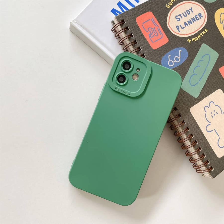 Straight-Edge Solid Color Liquid Silicone Shockproof Full Coverage Protective Case, For iPhone 11...