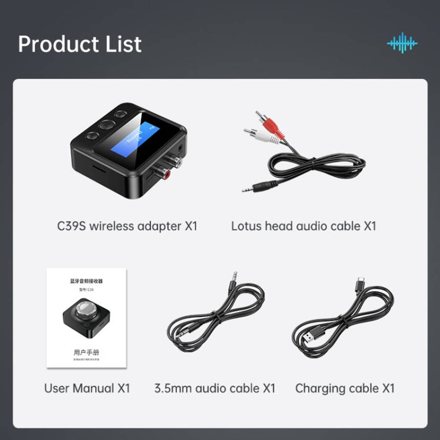 C39S Bluetooth Receiver Transmitter RCA Speaker to 3.5mm Wireless Audio Adapter, C39S