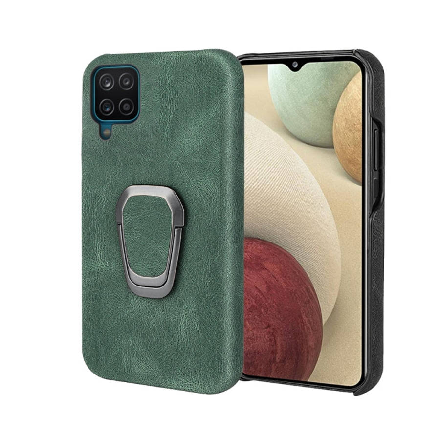 Ring Holder PU Phone Case For Samsung Galaxy A12, For Samsung Galaxy A12