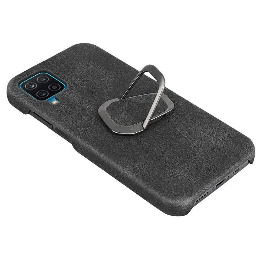 Ring Holder PU Phone Case For Samsung Galaxy A12, For Samsung Galaxy A12
