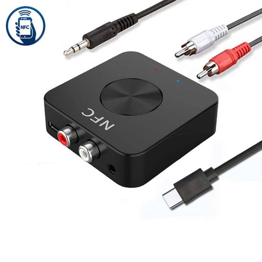 BT-21 NFC Bluetooth 5.0 Receiver & Transmitter RCA 3.5mm AUX Audio Adapter, BT-21