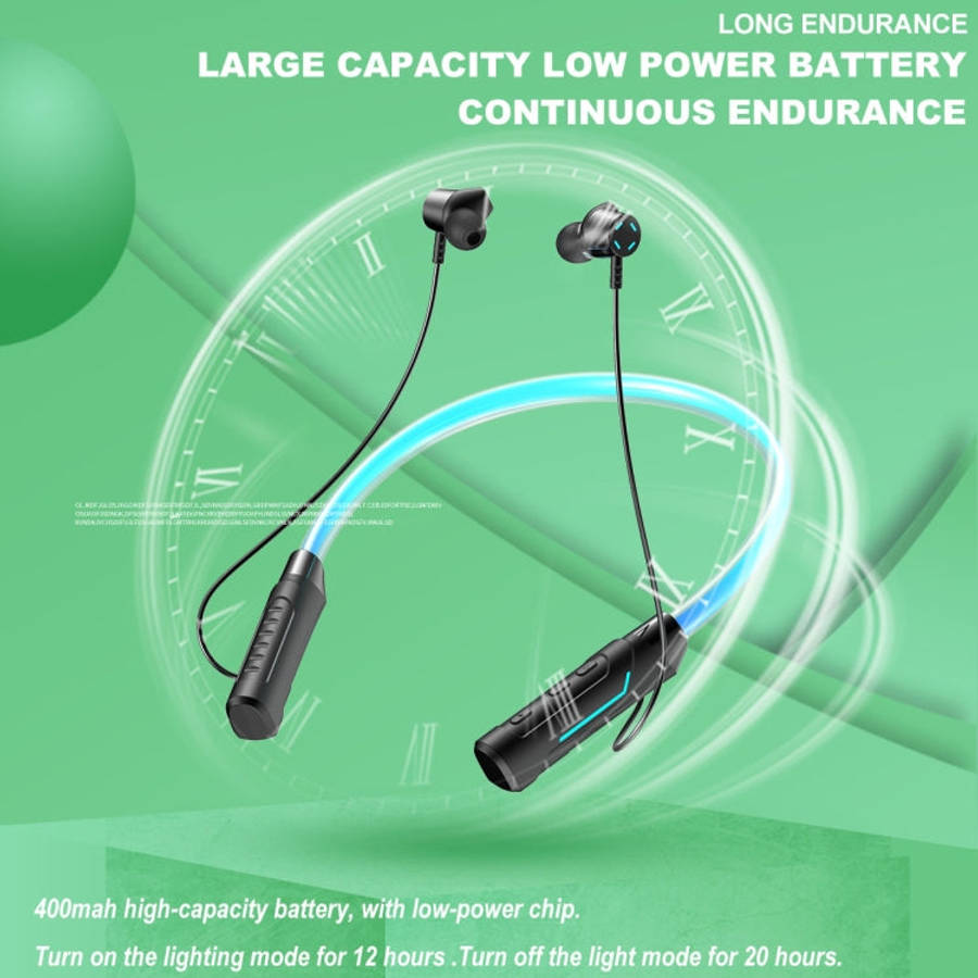 JG4 Flashing LED Neck-mounted Stereo Bluetooth Wireless Earphone
