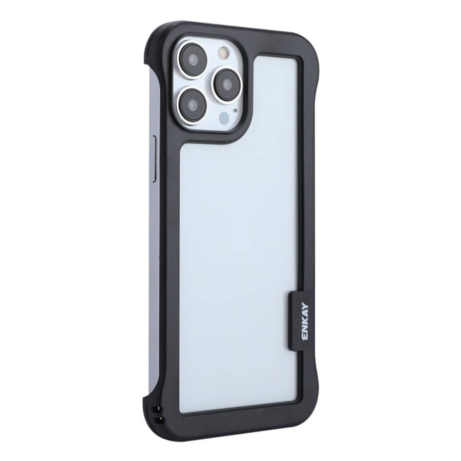 ENKAY Frameless Hollow PC Case + Glass Film for iPhone 13 Pro Max, For iPhone 13 Pro Max