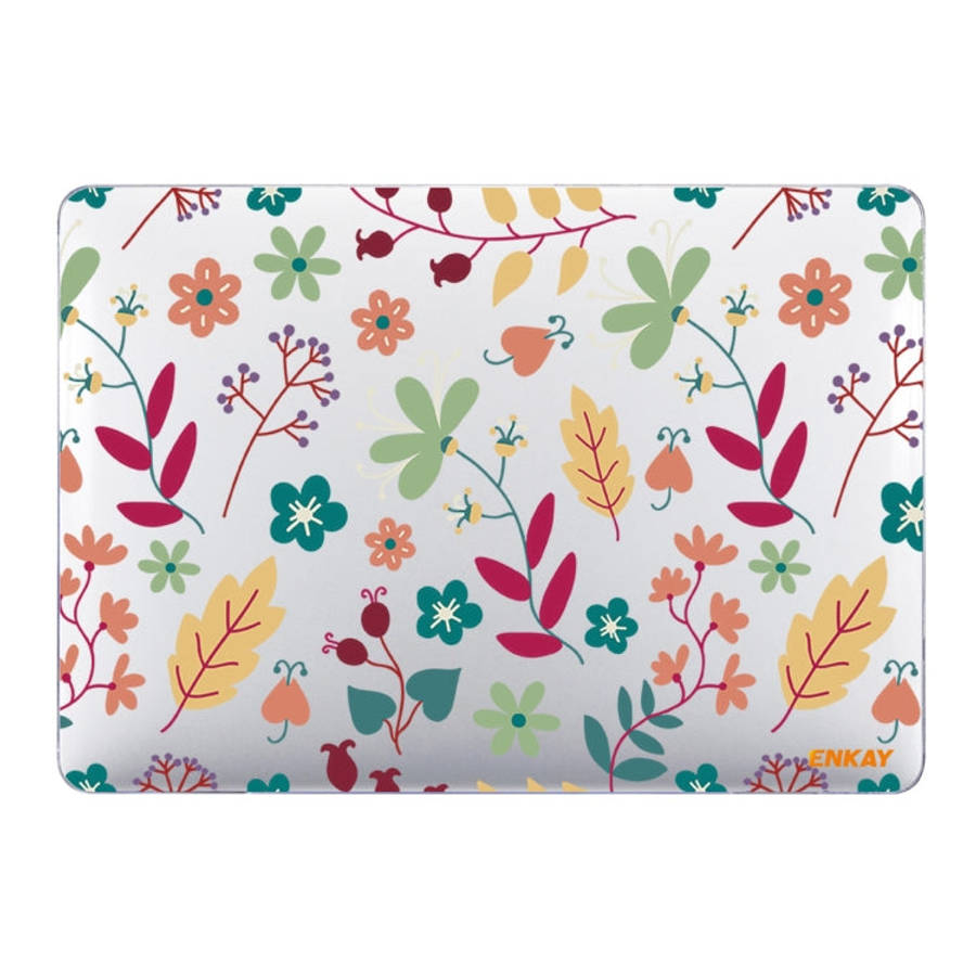 ENKAY Flower Series Pattern Laotop Protective Crystal Case For MacBook Air 13.3 inch A1932 / A217...