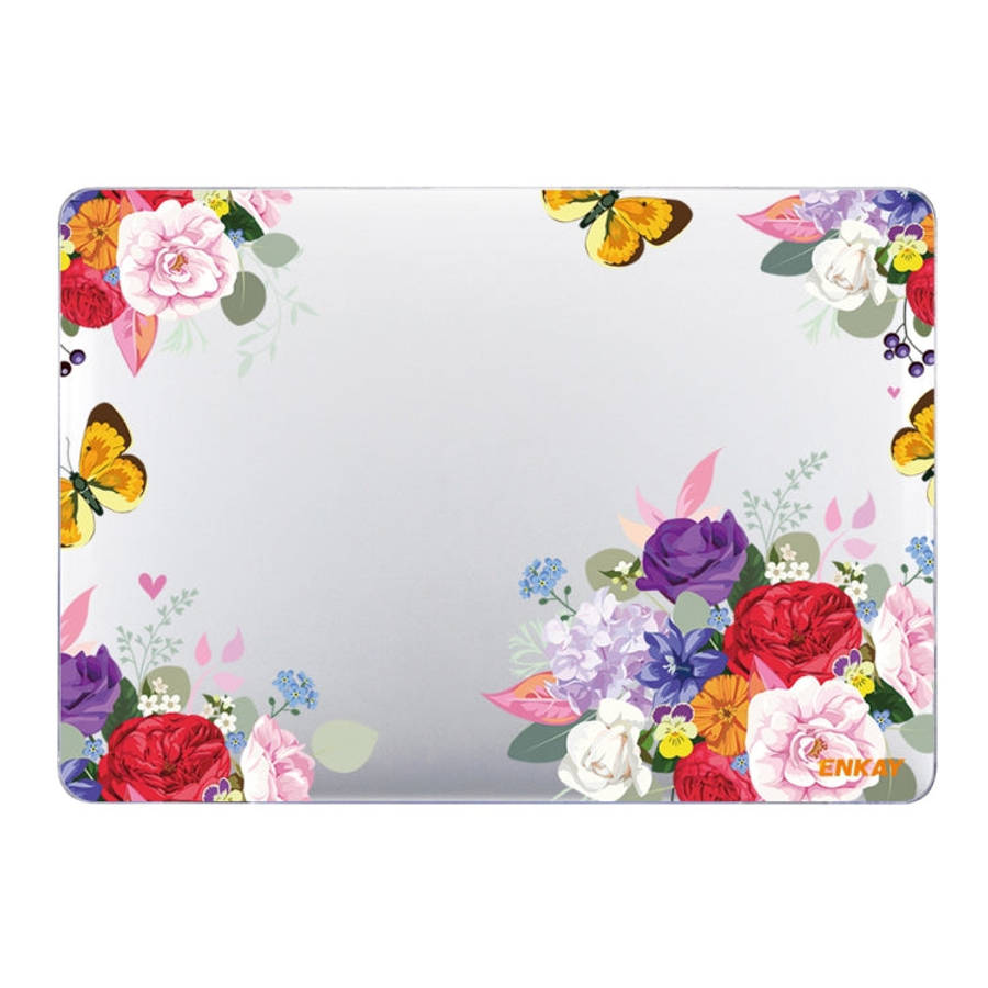 ENKAY Flower Series Pattern Laotop Protective Crystal Case For MacBook Air 13.3 inch A1932 / A217...