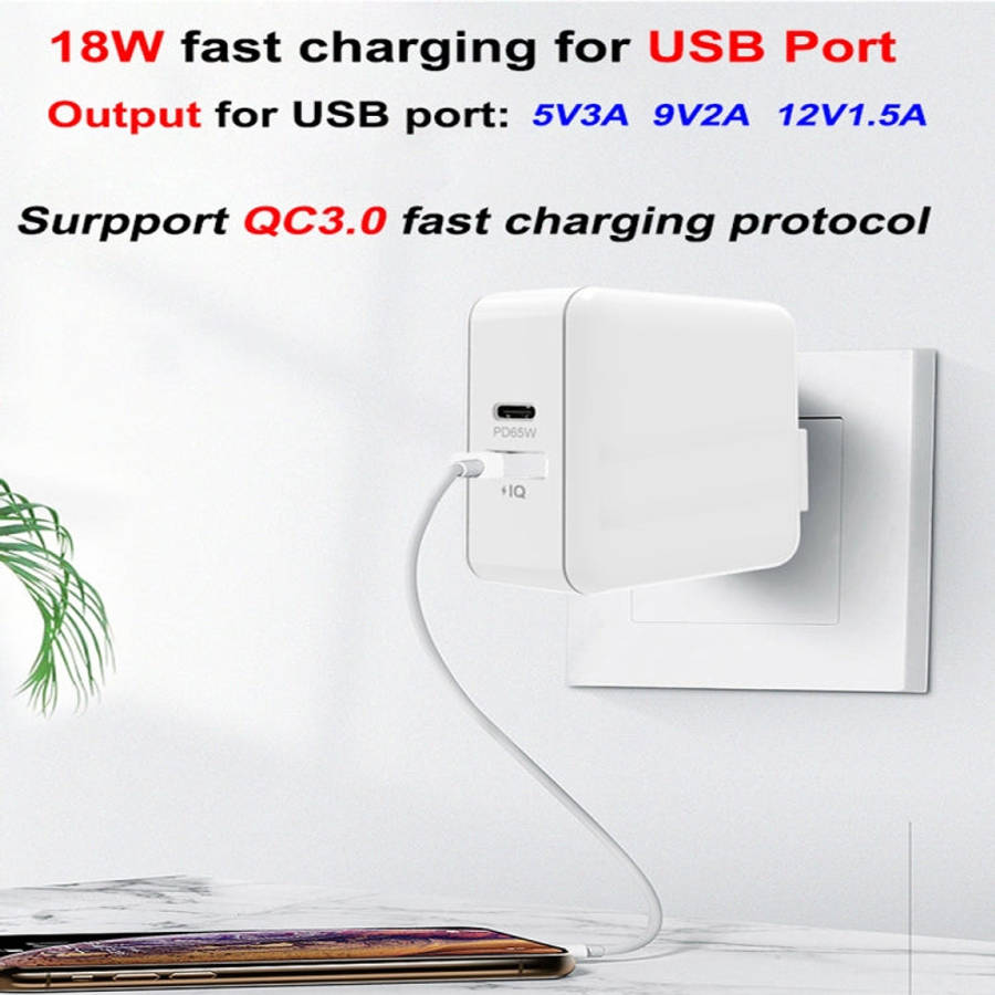PD-65W USB-C / Type-C + QC3. 0 USB Laptop Charging Adapter + 2m USB-C / Type-C to USB-C / Type-C ...