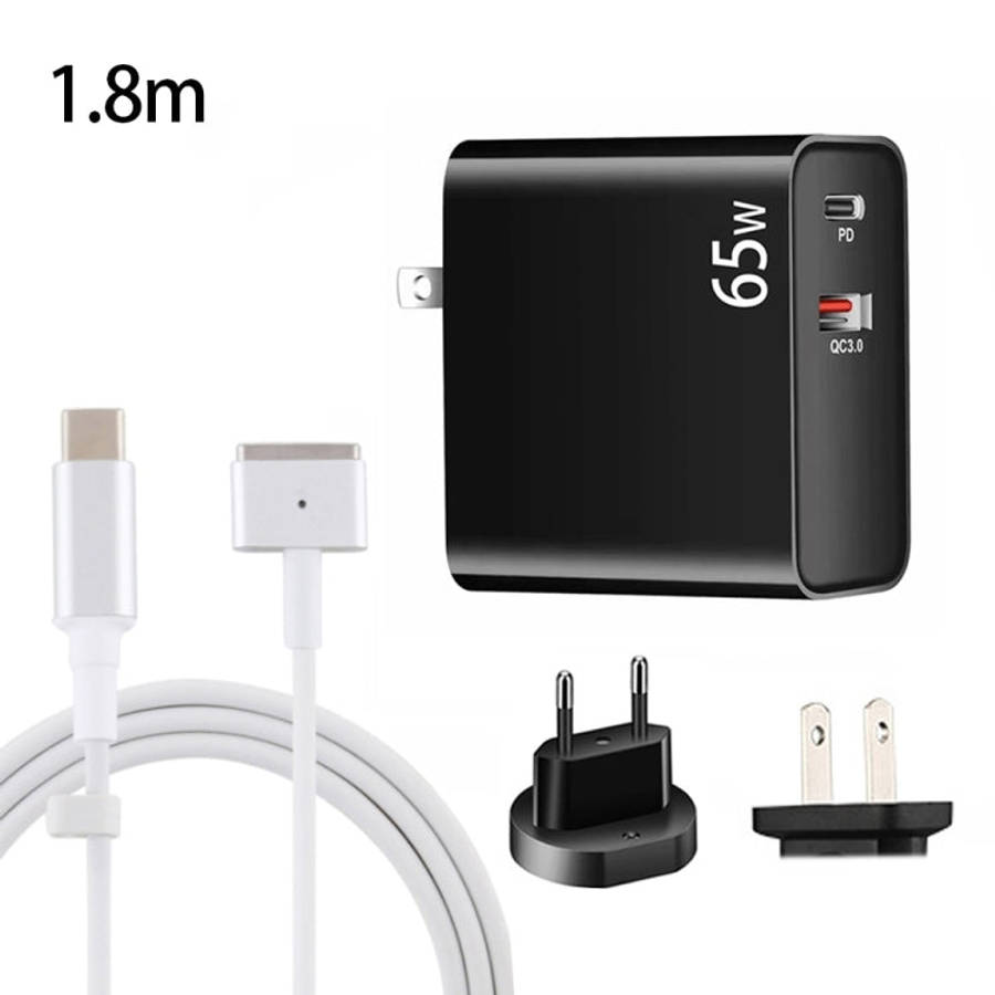 PD-65W USB-C / Type-C + QC3. 0 USB Laptop Charging Adapter + 1.8m USB-C / Type-C to MagSafe 2 / T...