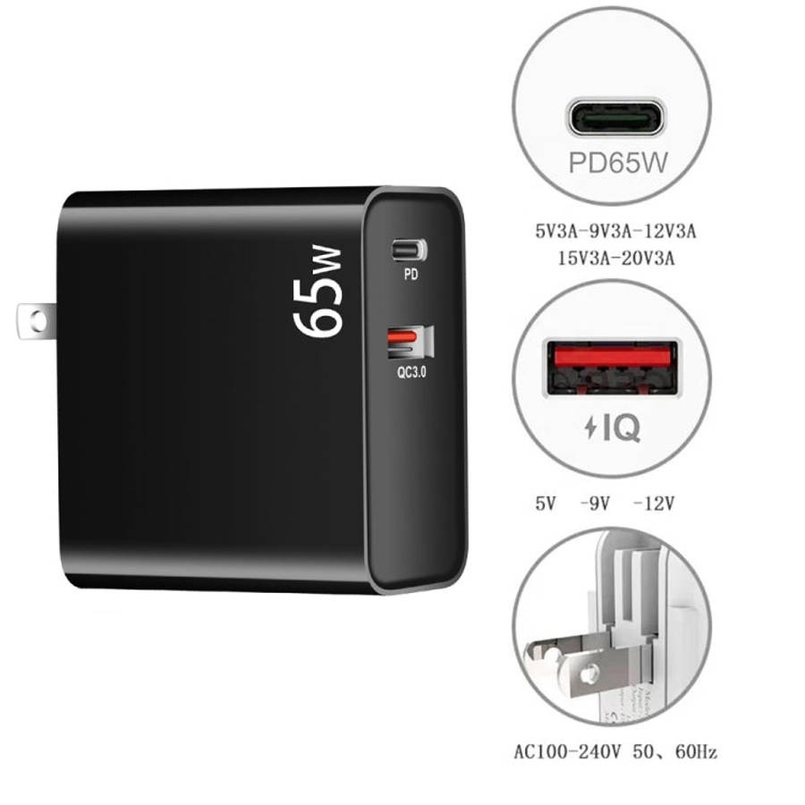 PD-65W USB-C / Type-C + QC3. 0 USB Laptop Charging Adapter + 1.8m USB-C / Type-C to MagSafe 2 / T...