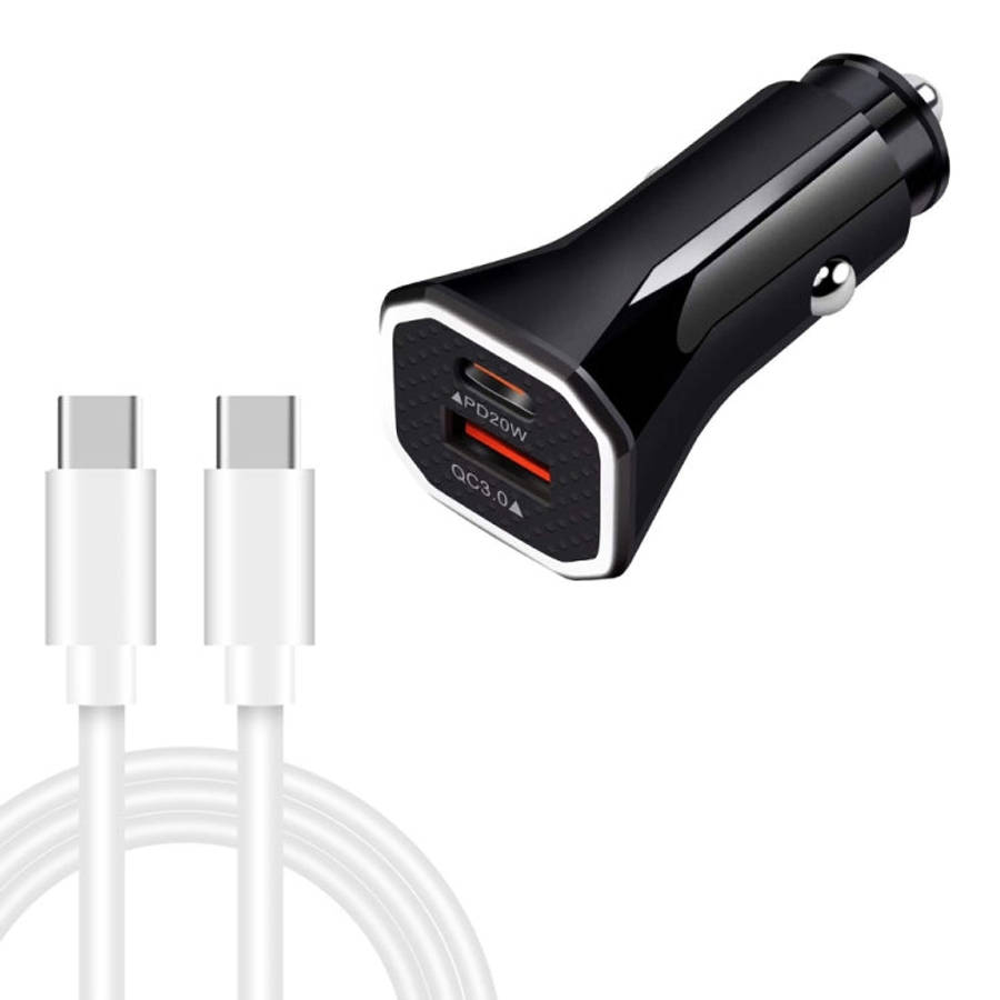 TE-P22 38W PD20W + QC3. 0 USB Car Charging + USB-C / Type-C to USB-C / Type-C  Data Cable, Length...