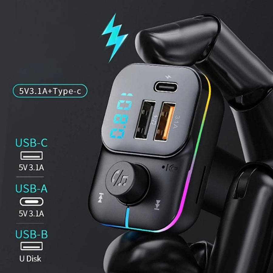 C24 Car Bluetooth MP3 Player Fast Charging FM Transmitter Wireless Handsfree, C24