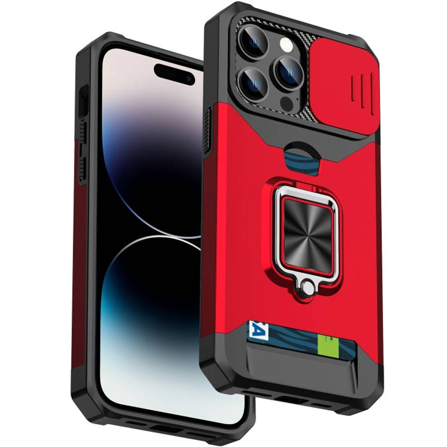 Sliding Camshield Card Phone Case, For iPhone 14, For iPhone 14 Pro, For iPhone 14 Pro Max, For i...