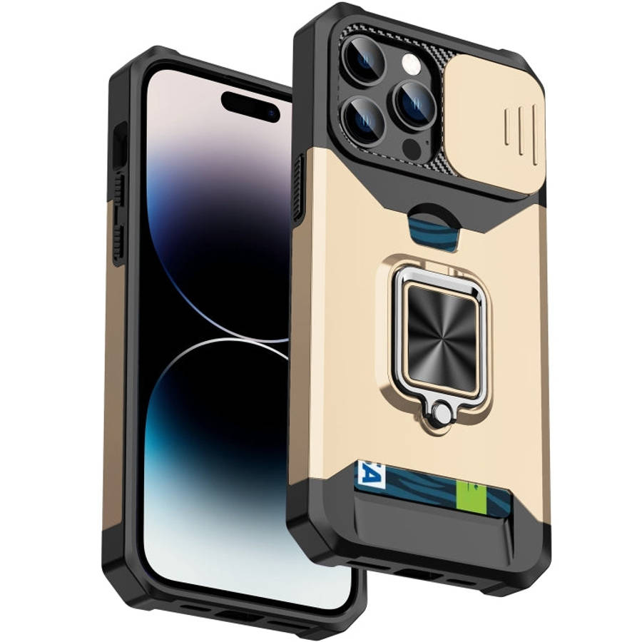 Sliding Camshield Card Phone Case, For iPhone 14, For iPhone 14 Pro, For iPhone 14 Pro Max, For i...