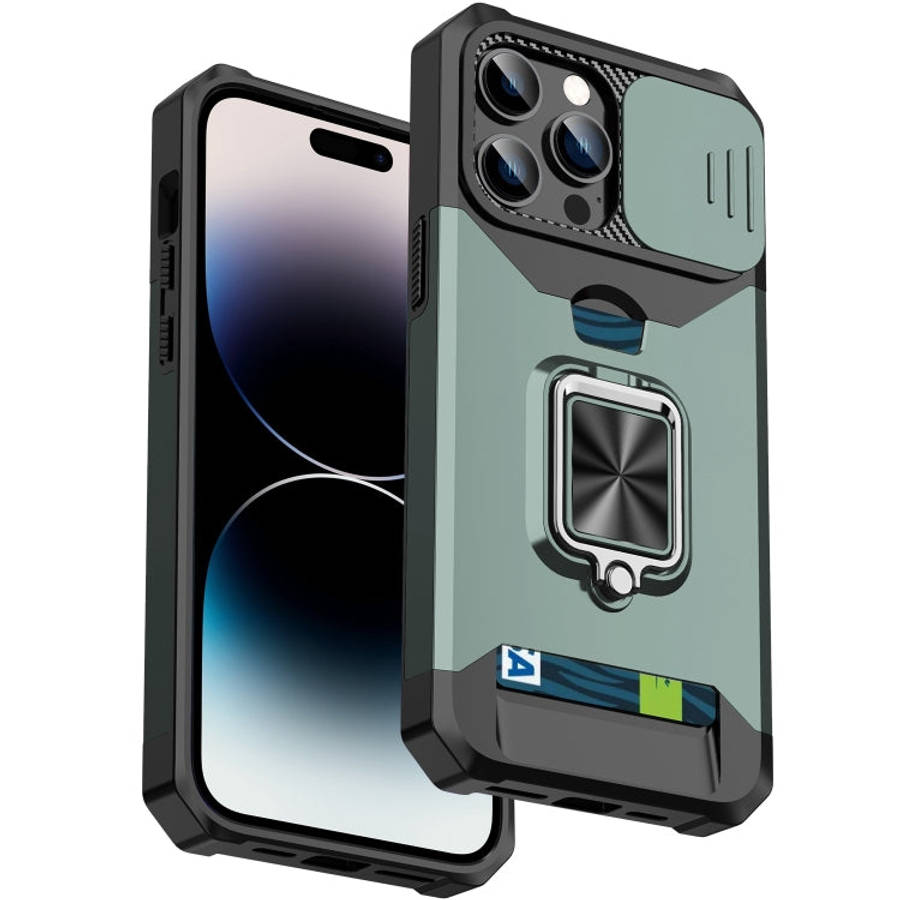Sliding Camshield Card Phone Case, For iPhone 14, For iPhone 14 Pro, For iPhone 14 Pro Max, For i...