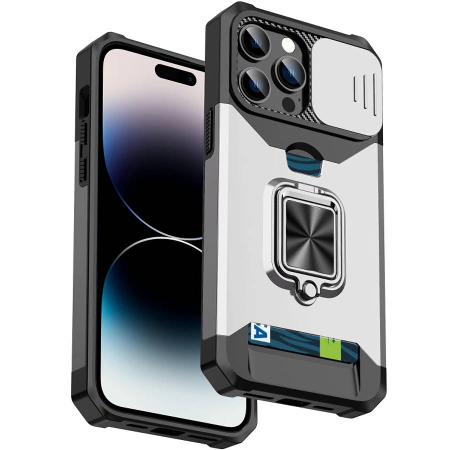 Sliding Camshield Card Phone Case, For iPhone 14, For iPhone 14 Pro, For iPhone 14 Pro Max, For i...