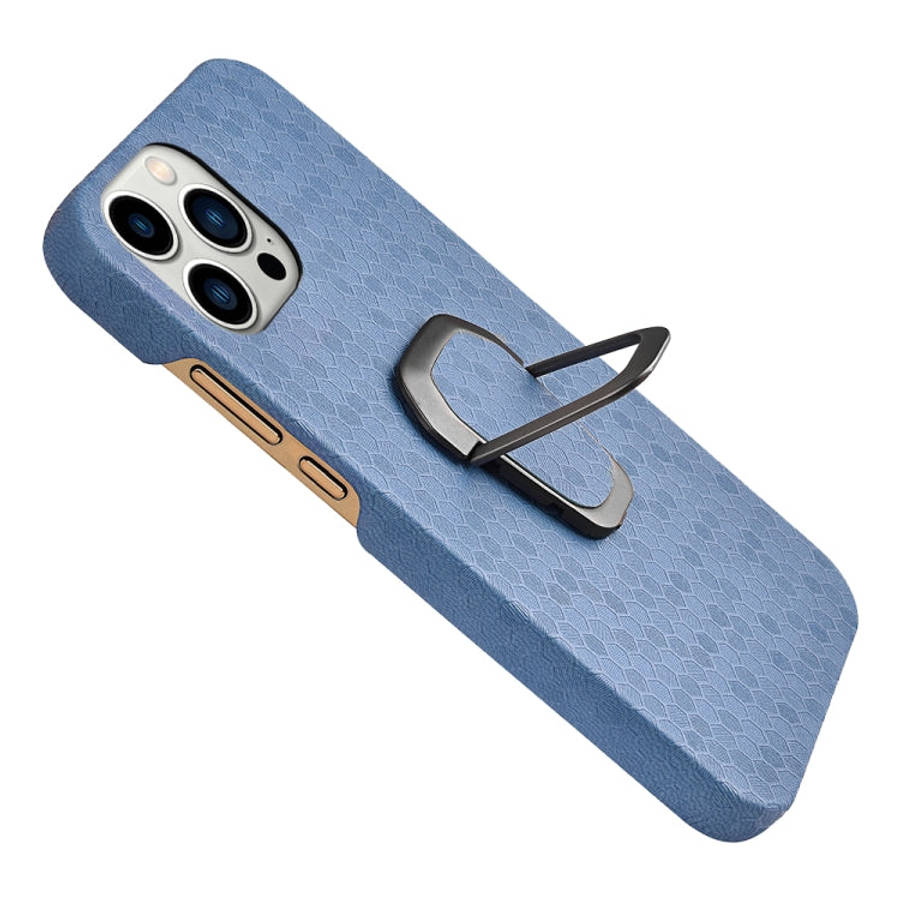 For iPhone 14 Pro Max Ring Holder Honeycomb PU Phone Case, For iPhone 14 Pro Max
