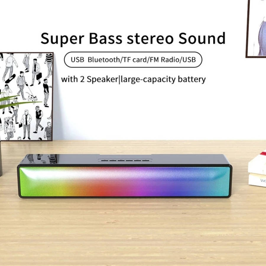 AEC BT601 RGB Light HiFi Soundbar Bluetooth Speaker Home Theater, BT601