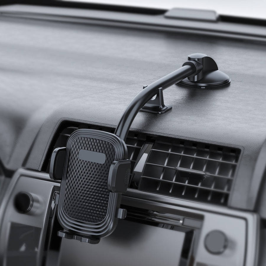 A190+X51 Car Phone Holder Dashboard Windshield Sucker Mount Bendable Long Arm Stand, A190+X51