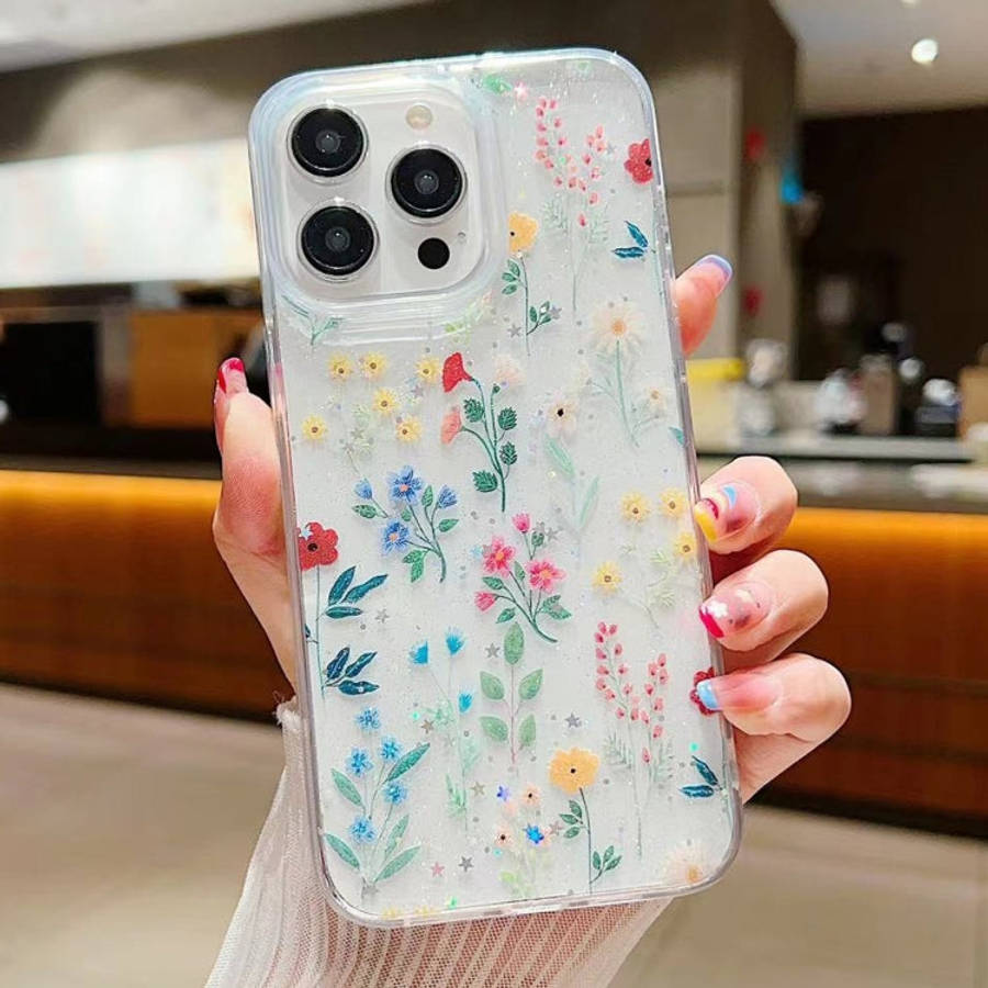 Fresh Small Floral Epoxy TPU Phone Case, For iPhone 16 Pro Max, For iPhone 16 Pro, For iPhone 16 ...