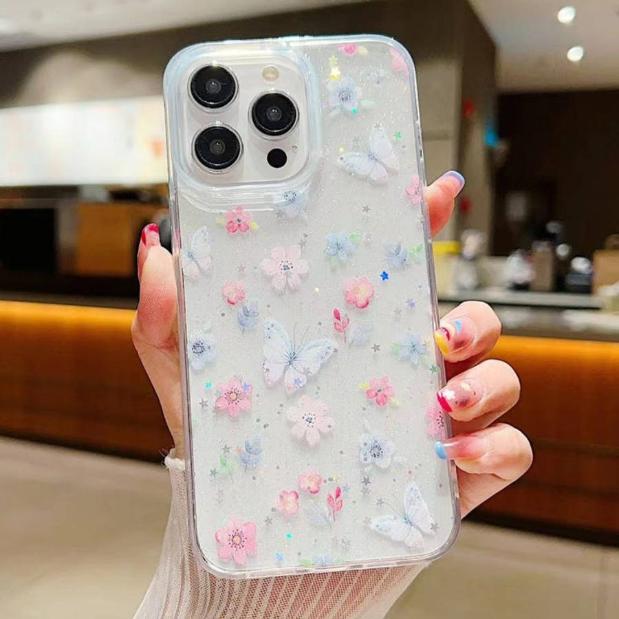 Fresh Small Floral Epoxy TPU Phone Case, For iPhone 16 Pro Max, For iPhone 16 Pro, For iPhone 16 ...
