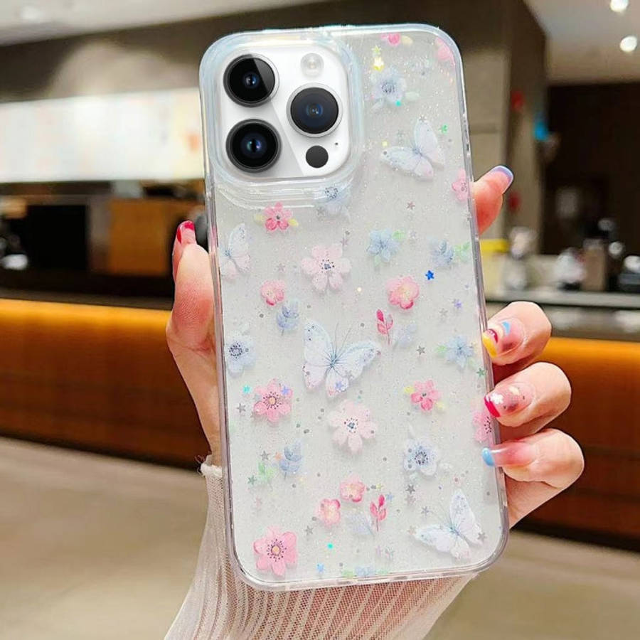 Fresh Small Floral Epoxy TPU Phone Case, For iPhone 16 Pro Max, For iPhone 16 Pro, For iPhone 16 ...