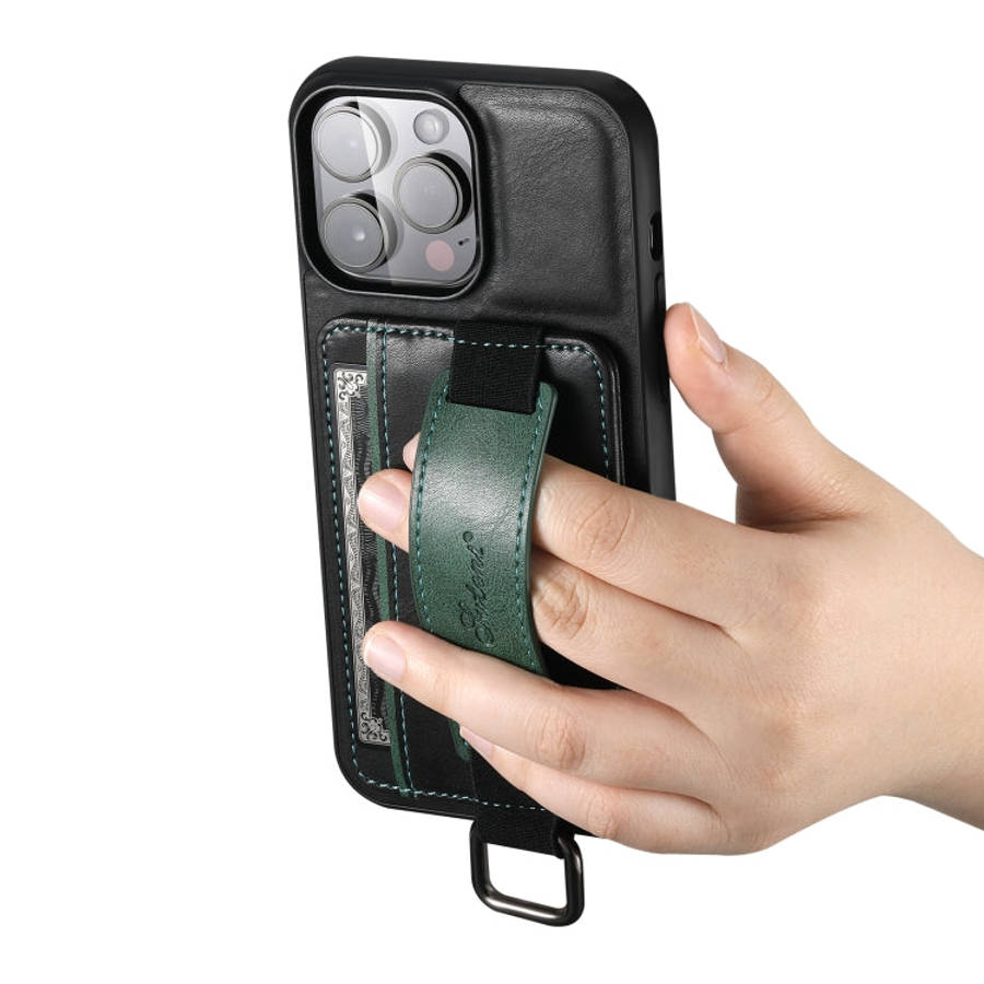 Suteni H13 Card Wallet Wrist Strap Holder PU Phone Case, For iPhone 11 Pro, For iPhone 11, For iP...