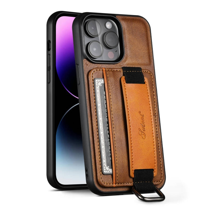 Suteni H13 Card Wallet Wrist Strap Holder PU Phone Case, For iPhone 11 Pro, For iPhone 11, For iP...