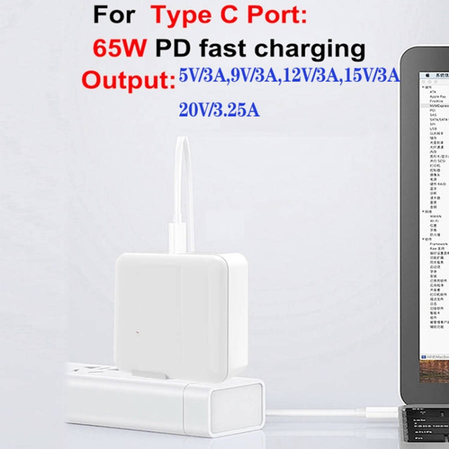 GaN130W 4-Port USB-C PD65W / PD30W Multi Port Type-C Charger for Notebook Series, US Plug, EU / U...