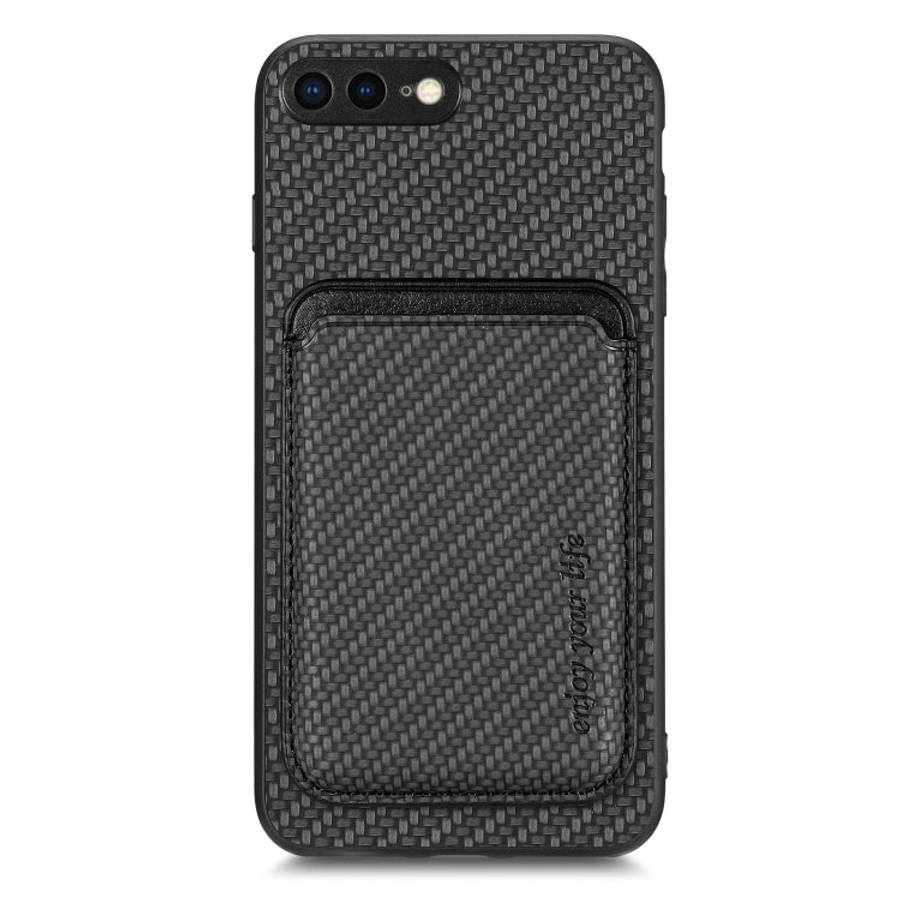 Carbon Fiber Leather Card Magsafe Magnetic Phone Case, For iPhone 6 Plus / 6S Plus, For iPhone 13...