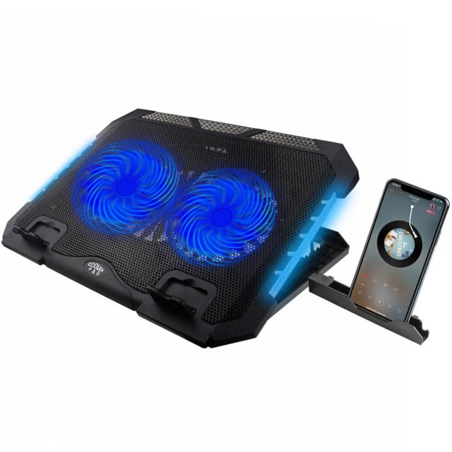 S900 Dual USB Ports Adjustable Height RGB Laptop Cooling Pad Stand, S900