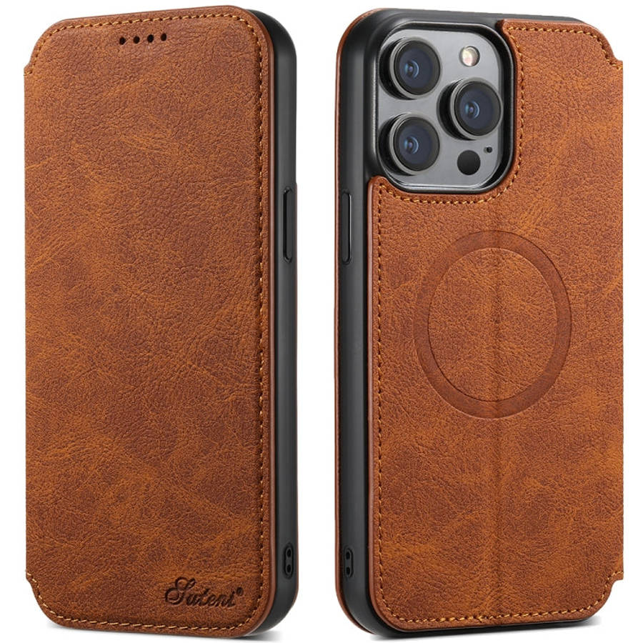 Suteni J06 Multifunctional Leather Magnetic Magsafe Phone Case, For iPhone 12/12 Pro, For iPhone ...