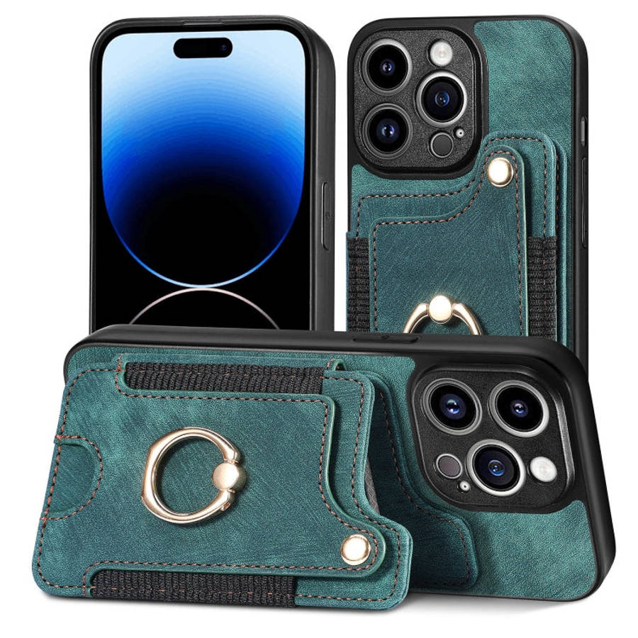Retro Skin-feel Ring Multi-card Wallet Phone Case, For iPhone 12 mini, For iPhone 12, For iPhone ...