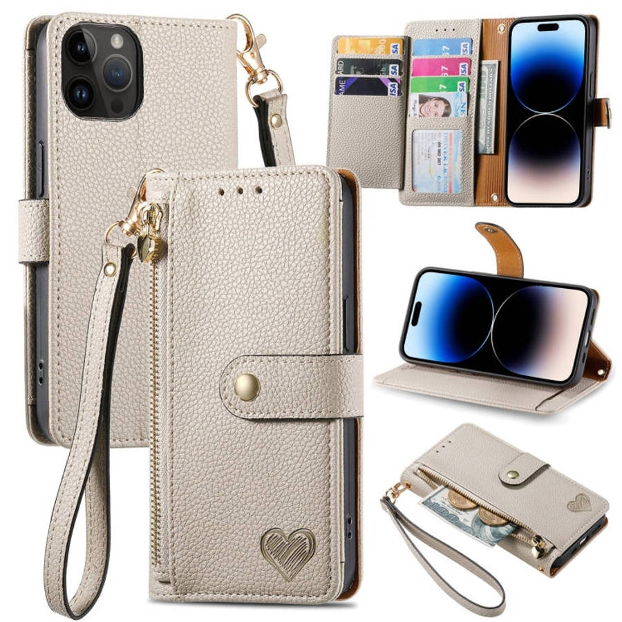 Love Zipper Lanyard Leather Phone Case, For iPhone 14 Pro Max, For iPhone 7 / 8 / SE 2022, For iP...