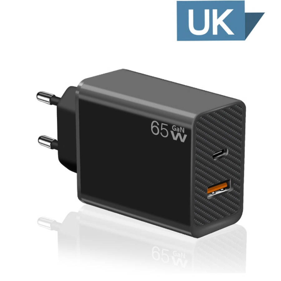GaN PD48W Type-C PD3.0 + USB3.0 Notebook Adapter for MacBook Series EU Plug, EU Plug