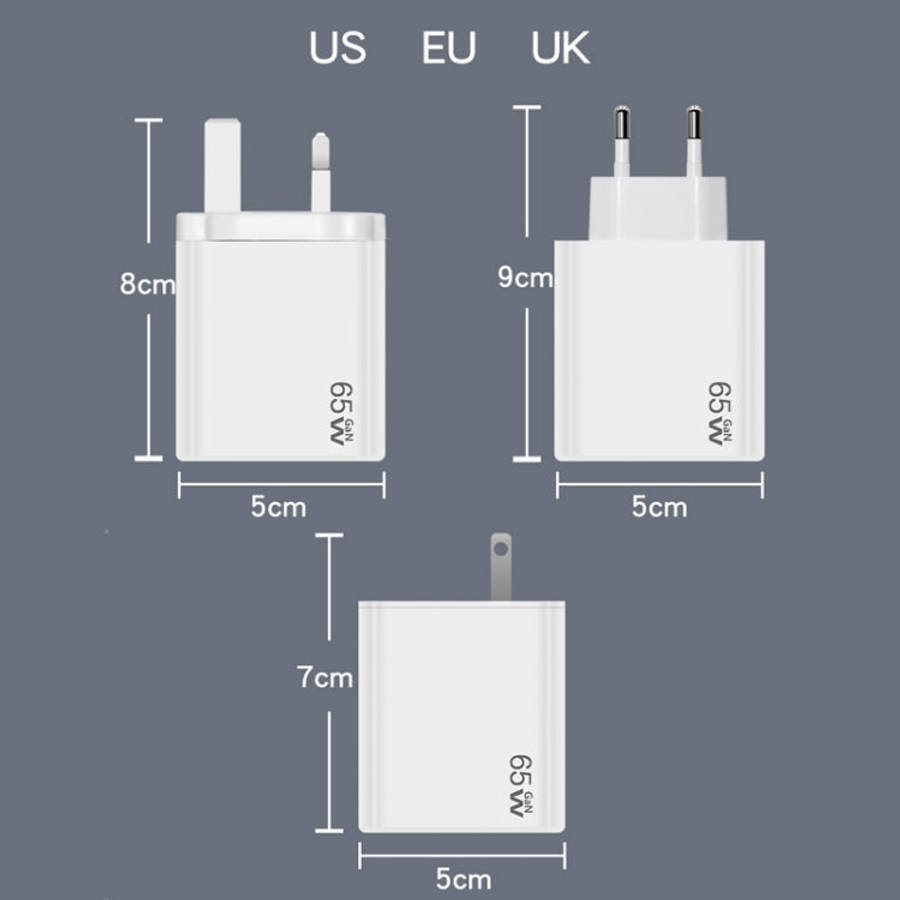 GaN PD48W Type-C PD3.0 + USB3.0 Notebook Adapter for MacBook Series EU Plug, EU Plug