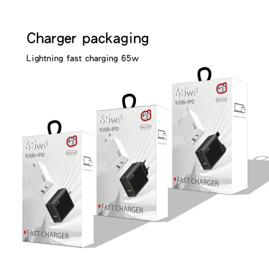 GaN PD48W Type-C PD3.0 + USB3.0 Notebook Adapter for MacBook Series EU Plug, EU Plug