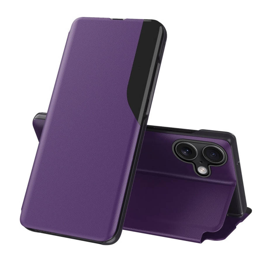 Side Display Flip Leather Phone Case, For iPhone 17e / 16e, For iPhone 17 Pro Max, For iPhone 17 ...