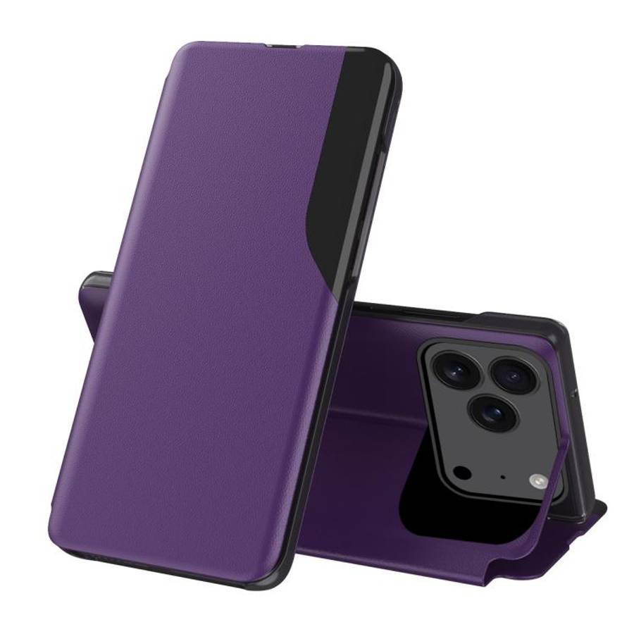 Side Display Flip Leather Phone Case, For iPhone 17e / 16e, For iPhone 17 Pro Max, For iPhone 17 ...