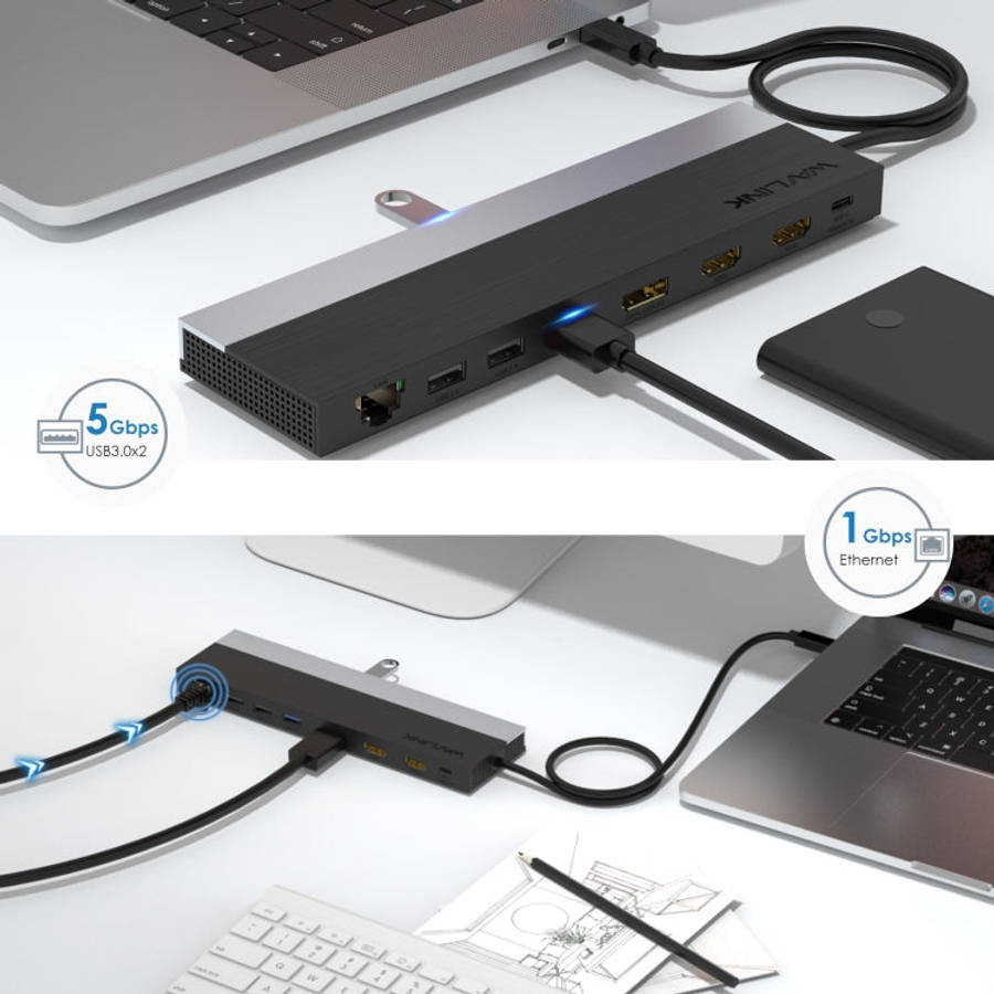 Wavlink UMD08 DisplayPort 12 in 1 Type-C Triple Display Docking Station, UMD08
