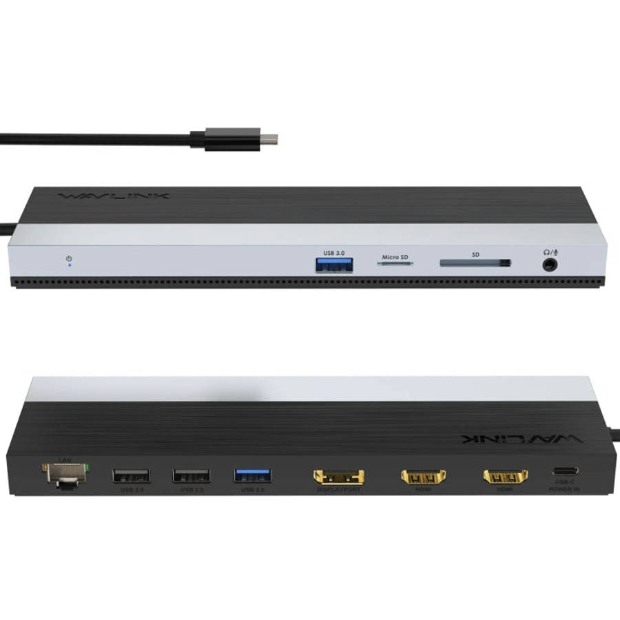 Wavlink UMD08 DisplayPort 12 in 1 Type-C Triple Display Docking Station, UMD08
