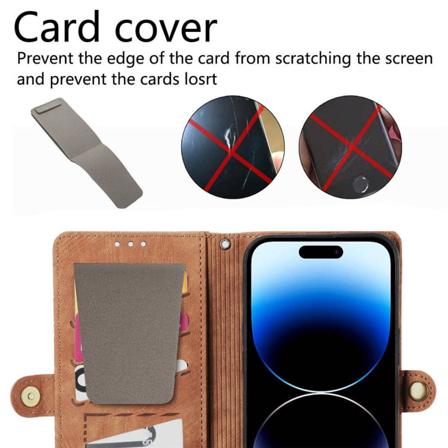 Geometric Zipper Wallet Side Buckle Leather Phone Case with Crossbody Lanyard, For iPhone 11 Pro
