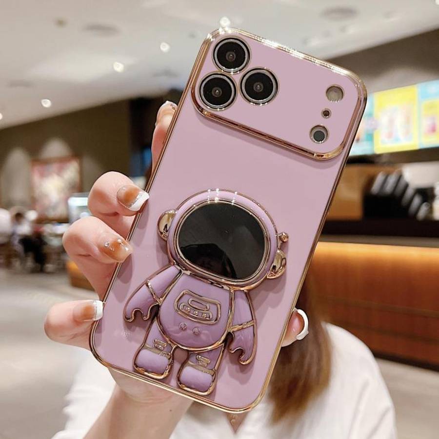 Electroplating Astronaut Holder Phone Case, For iPhone 17e / 16e, For iPhone 17 Pro Max, For iPho...