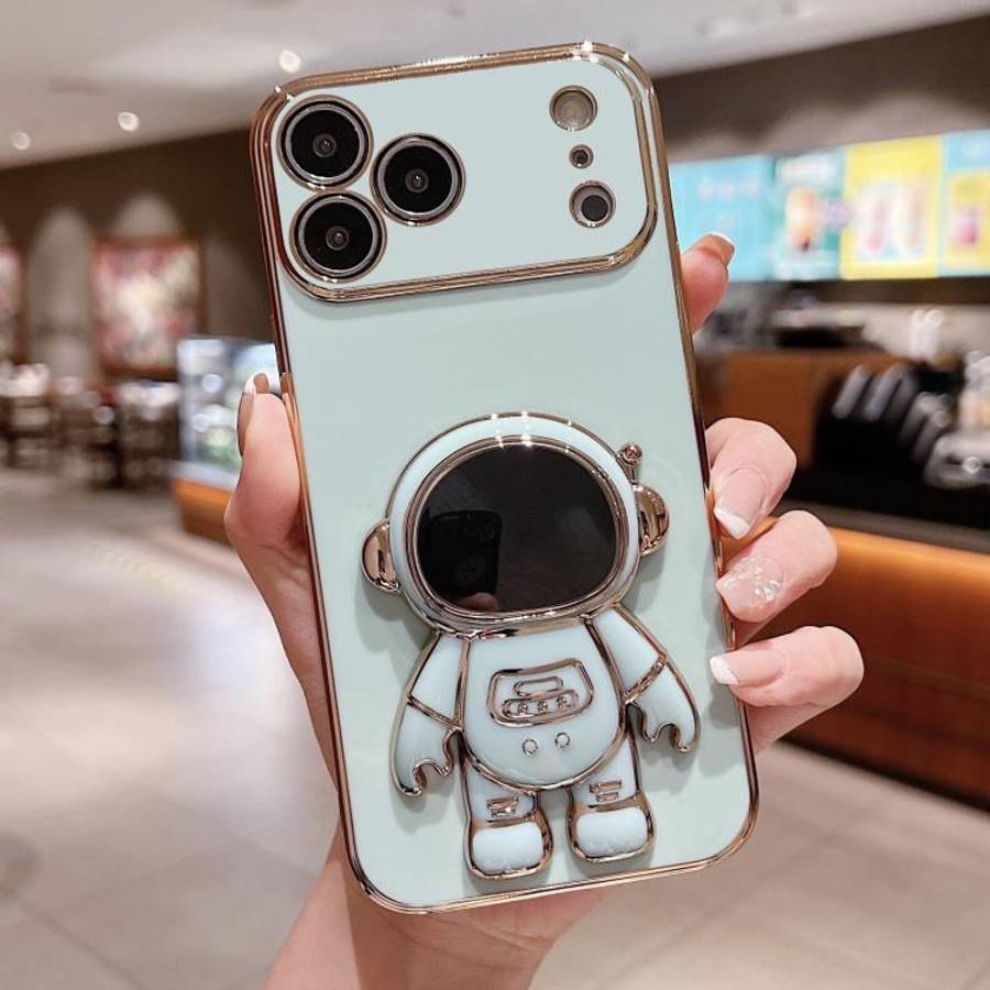 Electroplating Astronaut Holder Phone Case, For iPhone 17e / 16e, For iPhone 17 Pro Max, For iPho...